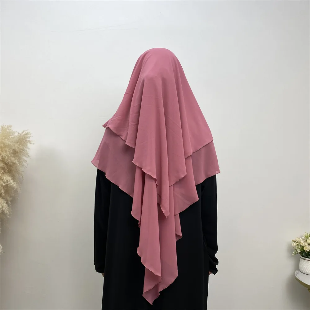 Hijabs Two Layers Long Khimar Muslim Women Headcover Headscarf Niqab Dubai Turkish Islamic Clothing Ramadan Eid Headdress
Hijabs Two Layers Long Khimar Muslim Women Headcover Headscarf Niqab Dubai Turkish Islamic Clothing Ramadan Eid Headdress