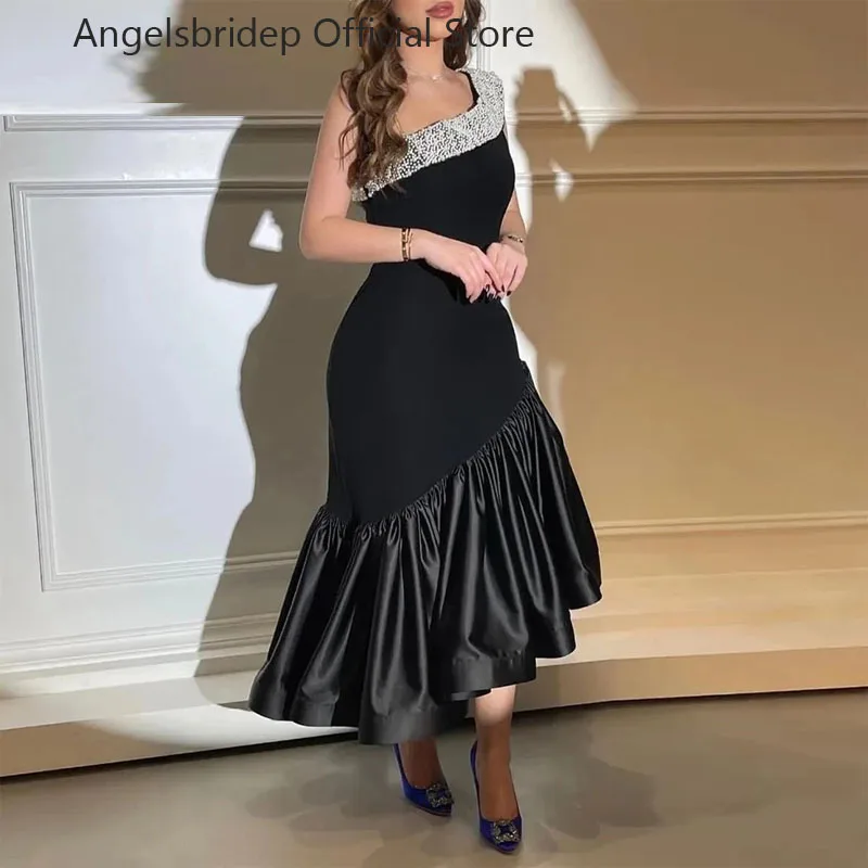 Angelsbridep черные платья с юбкой-годе для выпускного вечера из Саудовской Аравии с одним открытым плечом жемчужинами Африканское Формальное женское вечернее платье Свадебные платья
Angelsbridep черные платья с юбкой-годе для выпускного вечера из Саудовской Аравии с одним открытым плечом жемчужинами Африканское Формальное женское вечернее платье Свадебные платья