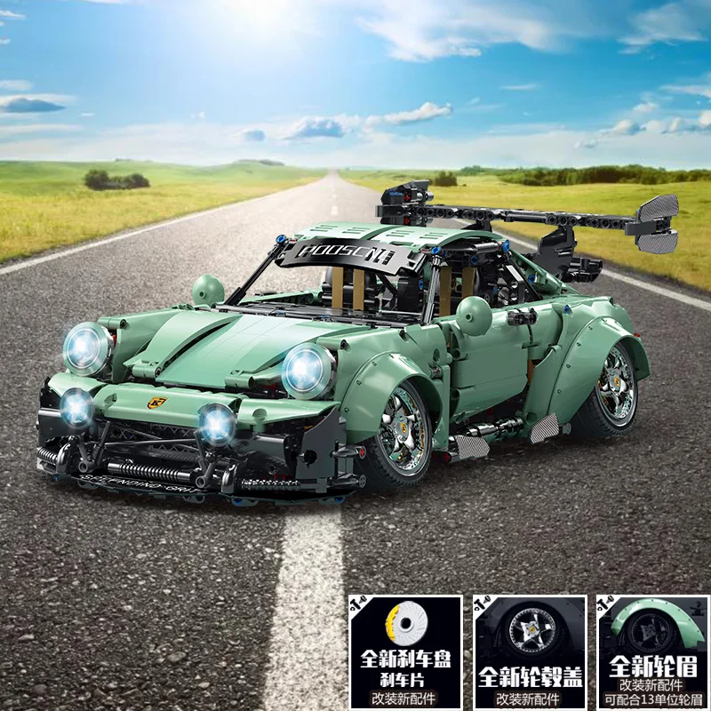 City Green Supercar 964 RWB 1:10 Model Low-Profile Wide-body Racing Car Technology Mechanical Car Building Blocks Toys Boys Gift City Green Supercar 964 RWB 1:10 Model Low-Profile Wide-body Racing Car Technology Mechanical Car Building Blocks Toys Boys Gift