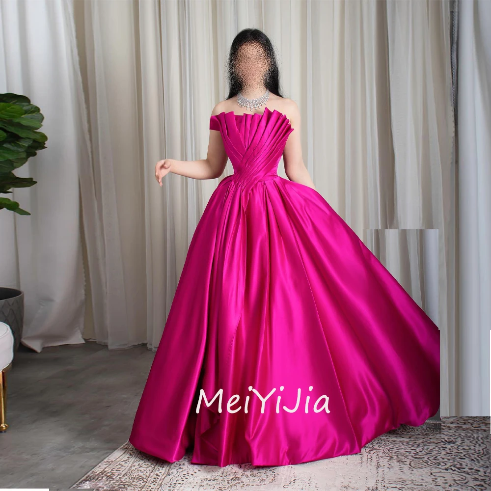 

Meiyijia Evening Dress Scalloped Neckline Ruffle Sleeveless Simple Saudi Arabia Sexy Evening Birthday Club Outfits Summer 2024
