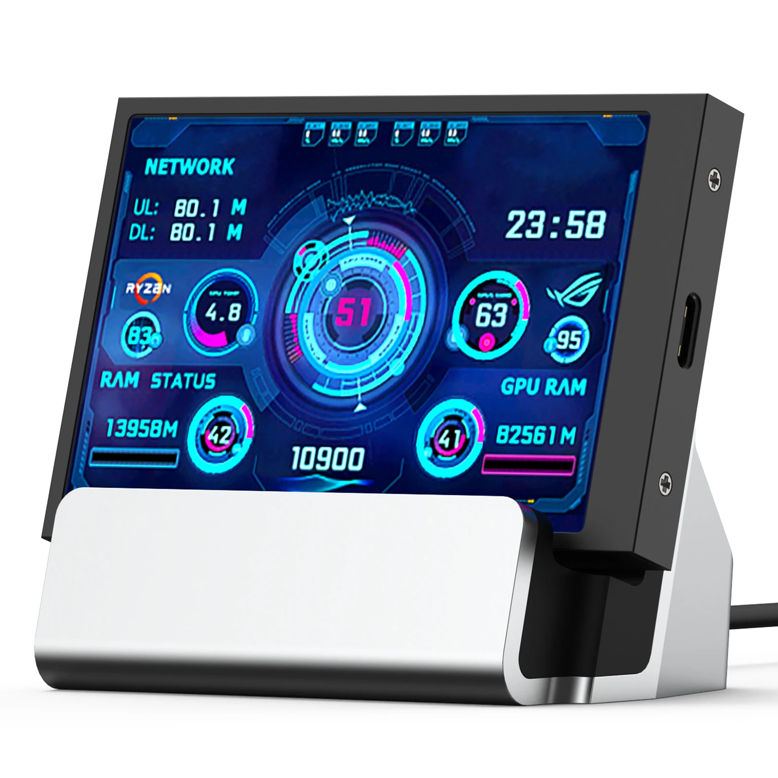 Generic 3.5 Inch 5 Inch IPS Screen USB C Port CPU RAM HDD Monitor USB Display for Freely A64