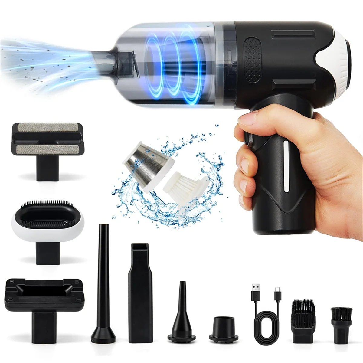 

Handheld Vacuums Cleaner Car Vacuum Cordless Powerful,12000Pa Super Suction, Hand Cleaners Brushless Vacuums,Dust Buster