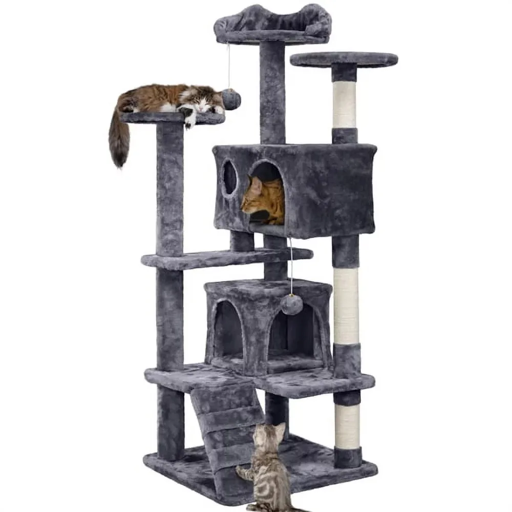 

Cat Tree Tower Condo with Scratching Post, Pet Supplies, Dark Gray, Towers for Cats, Large Trees, Home, Free Shipping