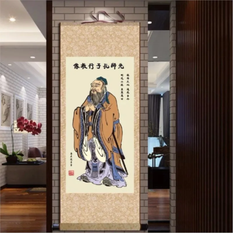 Портретная фигурка Конфуция, подвесной свиток из хлопка, глянцевый, для гостиной, учебной комнаты, школы, подвесное украшение для покраски ze81
Портретная фигурка Конфуция, подвесной свиток из хлопка, глянцевый, для гостиной, учебной комнаты, школы, подвесное украшение для покраски ze81