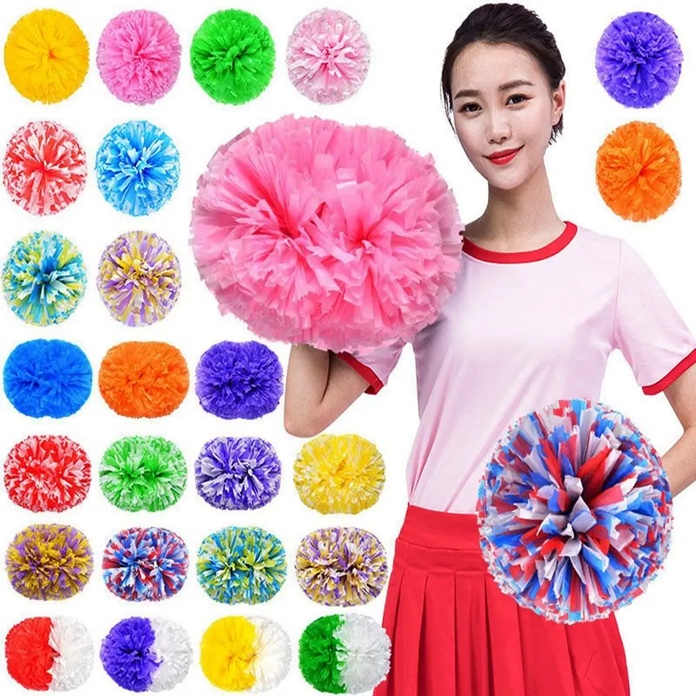 

Double hole handle Competition Flower Cheerleading Cheering Ball Dance Party Decorator Cheerleader Pom Poms Club Sport Supplies