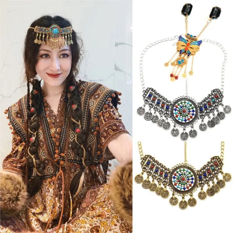 Exotic Tibetan Retro Miao Forehead Ornament Necklace Eyebrow Hair Accessories Ethnic Style Headdress Western Silver Gold
Exotic Tibetan Retro Miao Forehead Ornament Necklace Eyebrow Hair Accessories Ethnic Style Headdress Western Silver Gold