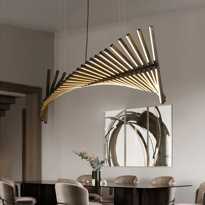 Modern Simple Chandeliers Modern MinimaList Stairwell Minimalist Fishbone Shape Hotel Office Long Strip Restaurant Acrylic Lamps
Modern Simple Chandeliers Modern MinimaList Stairwell Minimalist Fishbone Shape Hotel Office Long Strip Restaurant Acrylic Lamps