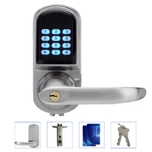 Electronic Door Lock Password, 2 Cards, 2 Keys Smart Digital Keypad Lock Keyless Intelligent Entry Satin Nickel AEL003
Electronic Door Lock Password, 2 Cards, 2 Keys Smart Digital Keypad Lock Keyless Intelligent Entry Satin Nickel AEL003