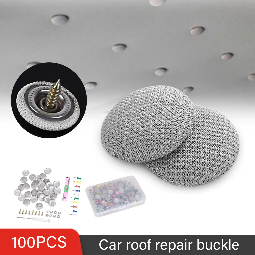 100pcs Car Interior Roof Headliner Ceiling Cloth Fixing Screw Cap Button Roof Repair Buckle for Truck Car Van with Screwdriver
100pcs Car Interior Roof Headliner Ceiling Cloth Fixing Screw Cap Button Roof Repair Buckle for Truck Car Van with Screwdriver