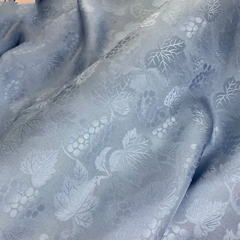 Silk Fabric Mulberry Jacquard By The Meter for Clothing Cheongsam Dresses Sewing Grape Flower Summer Plain Soft Silky Thin Blue
Silk Fabric Mulberry Jacquard By The Meter for Clothing Cheongsam Dresses Sewing Grape Flower Summer Plain Soft Silky Thin Blue