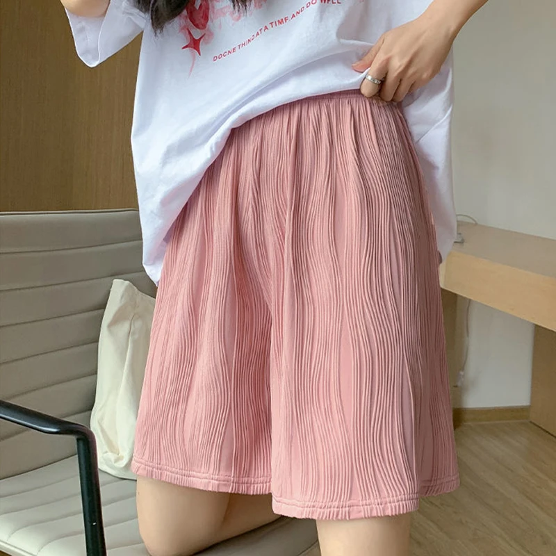 Hdspq Thin Striped Ice Shorts Women 2023 Summer Solid Color Casual Wide Leg Shorts Woman Elastic High Waist Five-Point Pants
Hdspq Thin Striped Ice Shorts Women 2023 Summer Solid Color Casual Wide Leg Shorts Woman Elastic High Waist Five-Point Pants