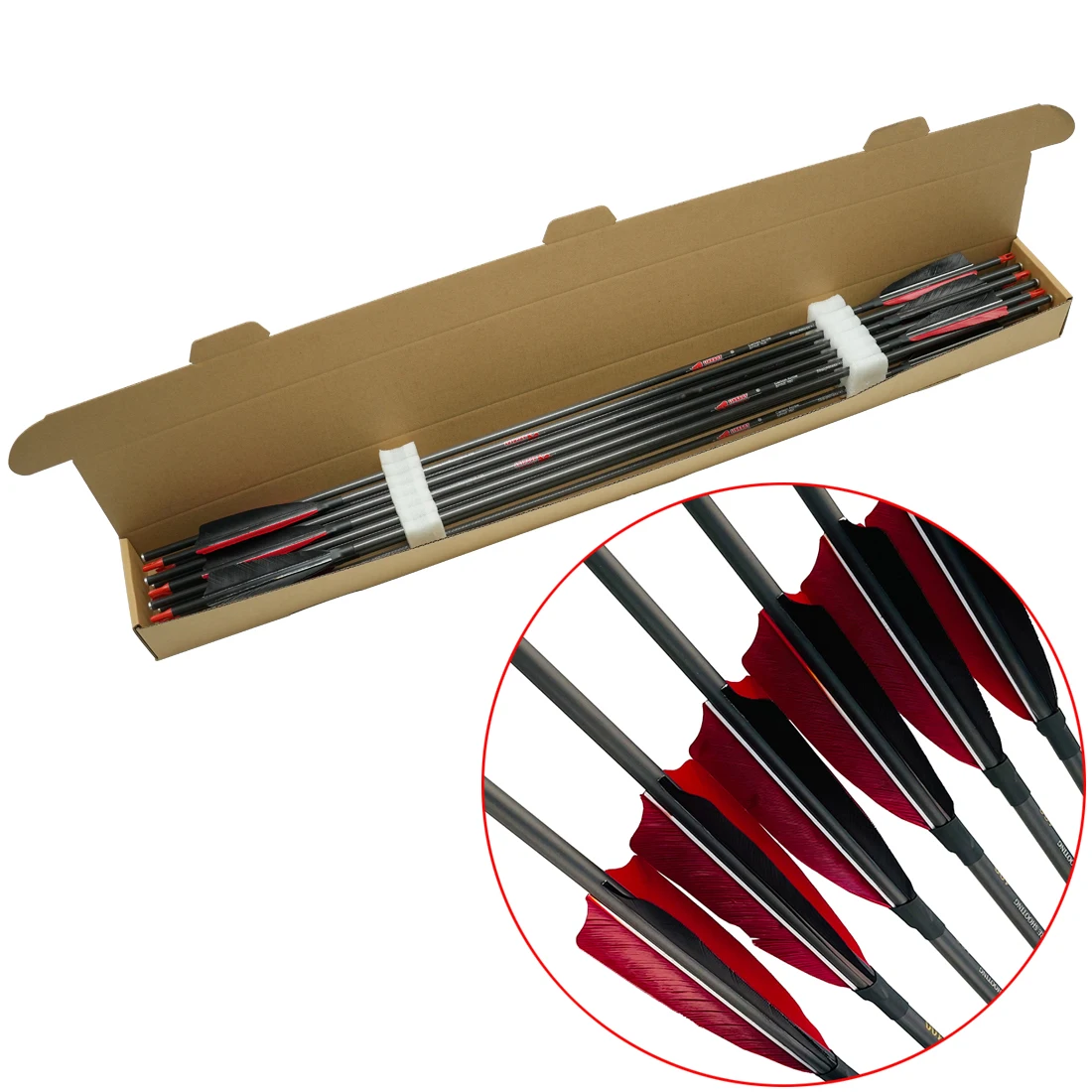 12pcs Pure Carbon Arrow Spine 300 340 400 500 600 700 800 4inch Turkey Feather 75gr Tips Compound Bow Hunting
12pcs Pure Carbon Arrow Spine 300 340 400 500 600 700 800 4inch Turkey Feather 75gr Tips Compound Bow Hunting