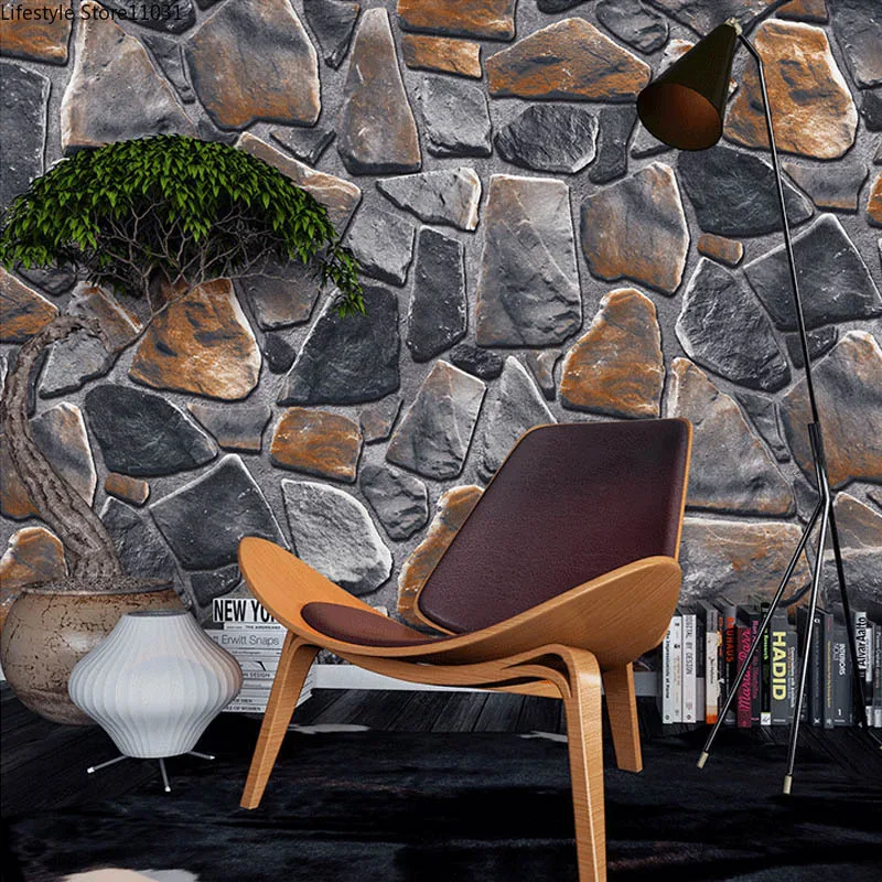 

10M Restaurant Hotel Decoration 3D Three-dimensional Simulation Marble Background Wall Stone Pattern Wallpaper