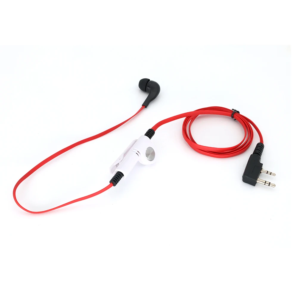 

2 Pin Noodle Style Earbud Headphone K Plug Earpiece Headset Suitable for BAOFENG Uv5R Bf-888S Radio Red white