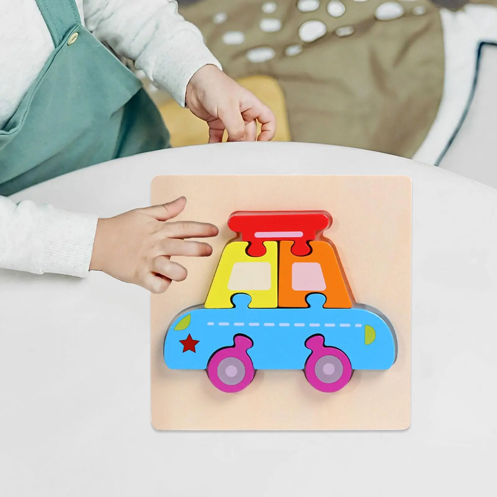 

Wooden Puzzle for Toddlers Colors Shapes Cognition Skill Learning Gift Jigsaw Fine Motor Skills Car Shape Jigsaw Preschool Kids