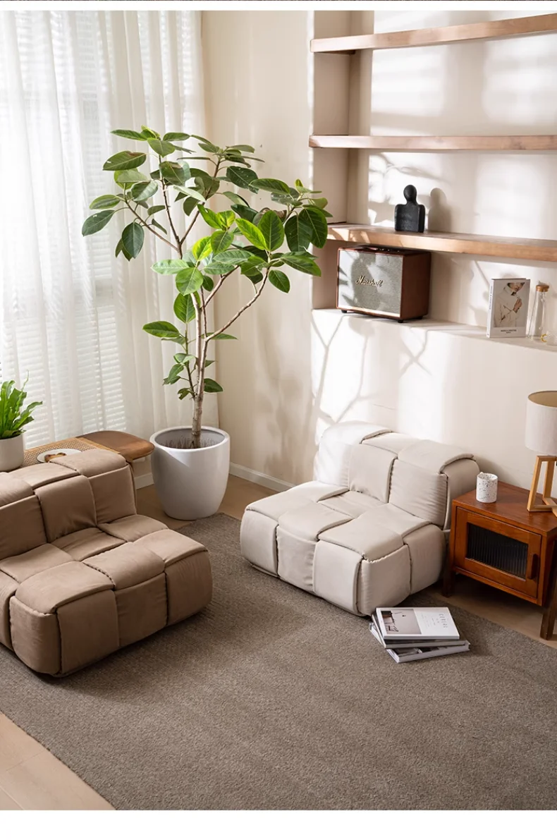 Woven Sofa Stools, Tatami Floor Mats, Designer Bedroom Sofas, Creative Single Sofas, Removable and Washable, High Elastic Sponge Woven Sofa Stools, Tatami Floor Mats, Designer Bedroom Sofas, Creative Single Sofas, Removable and Washable, High Elastic Sponge