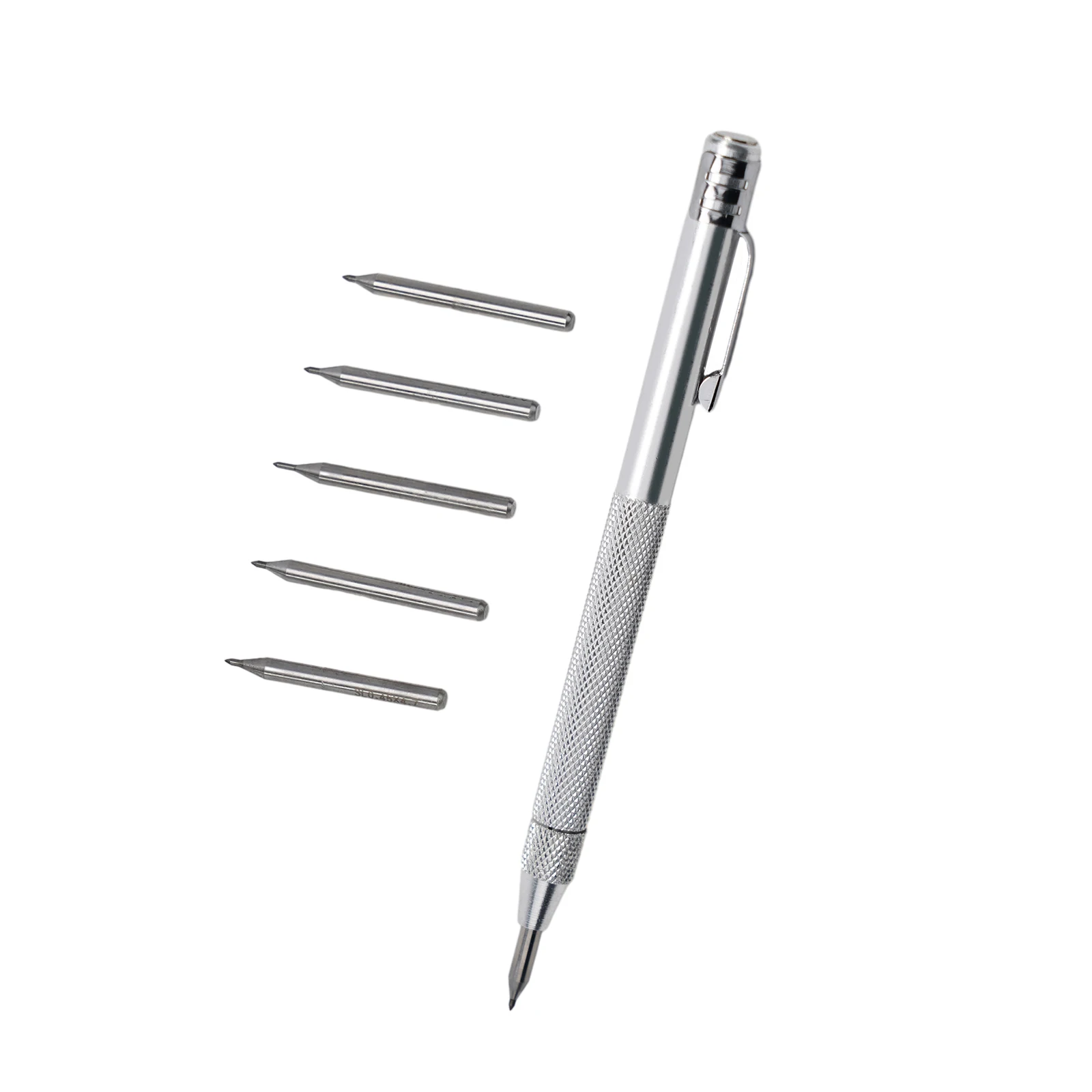Durable Scriber Pen 1 Set Silver Stainless Steel Replacement Carbide Tip Tungsten Carbide Engraving Metal Sheet
Durable Scriber Pen 1 Set Silver Stainless Steel Replacement Carbide Tip Tungsten Carbide Engraving Metal Sheet