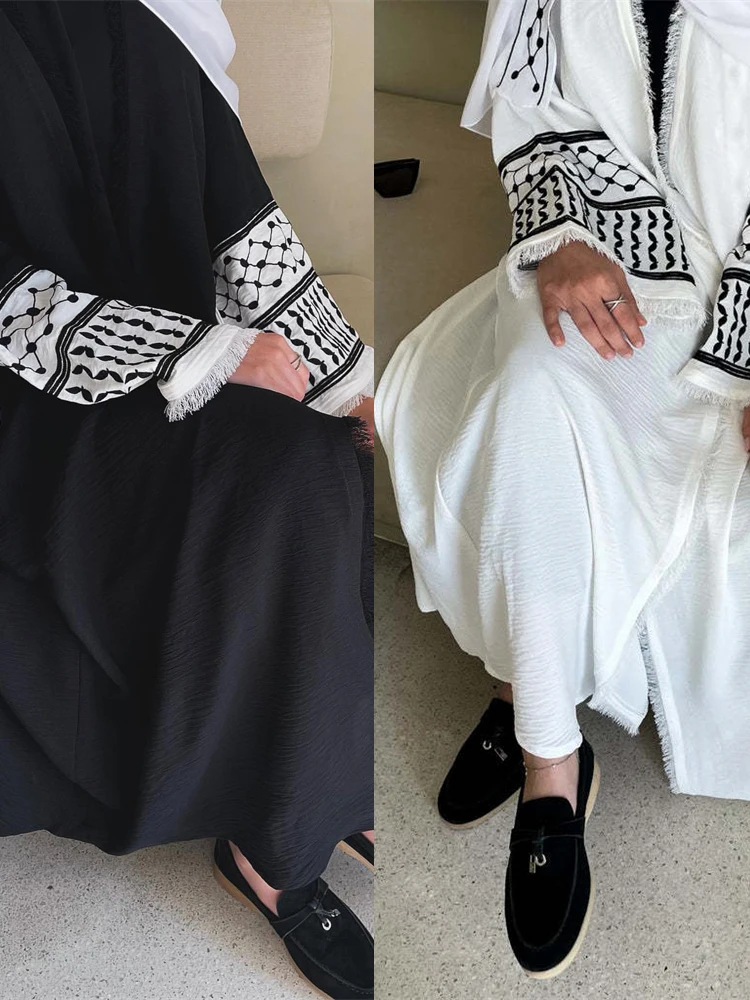 

Ramadan Eid Dubai Linen Khimar Taseel Abaya Damen Muslim Kimono Dress Kebaya Kaftan Abayas For Women Caftan Robe Femme Musulmane