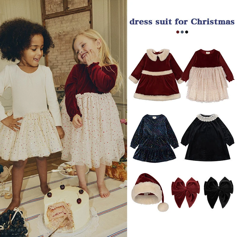 Girls Dresses Fall-Winter 23 KS Christmas Collection Children's Lace Velvet Long Sleeve Princess Dress Girls Holiday Party Dress
Girls Dresses Fall-Winter 23 KS Christmas Collection Children's Lace Velvet Long Sleeve Princess Dress Girls Holiday Party Dress