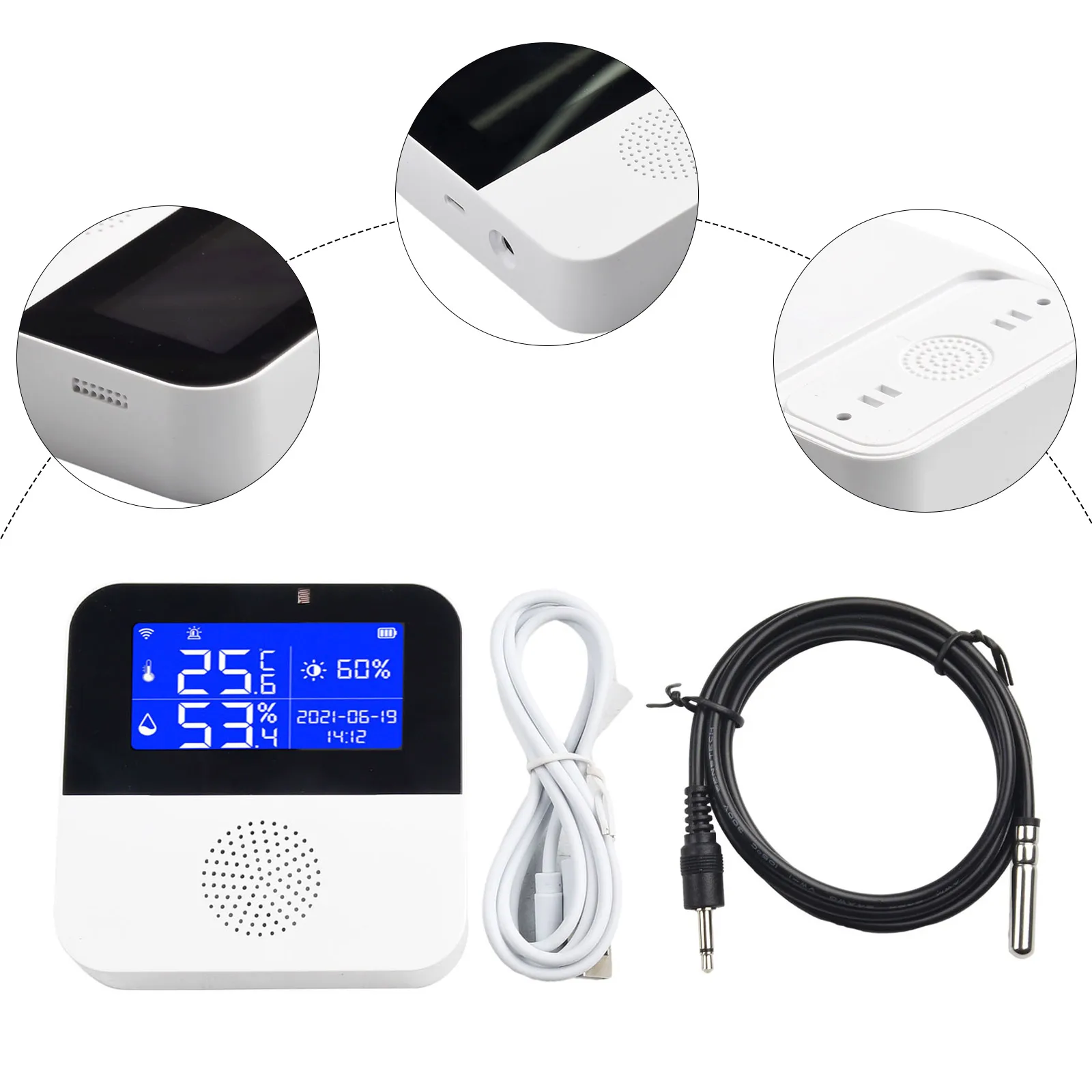 Durable Temperature Sensor Humidity Sensor Display External Probe IEEE 802.11 B Large Lcd WiFi Temperature Sensor
Durable Temperature Sensor Humidity Sensor Display External Probe IEEE 802.11 B Large Lcd WiFi Temperature Sensor