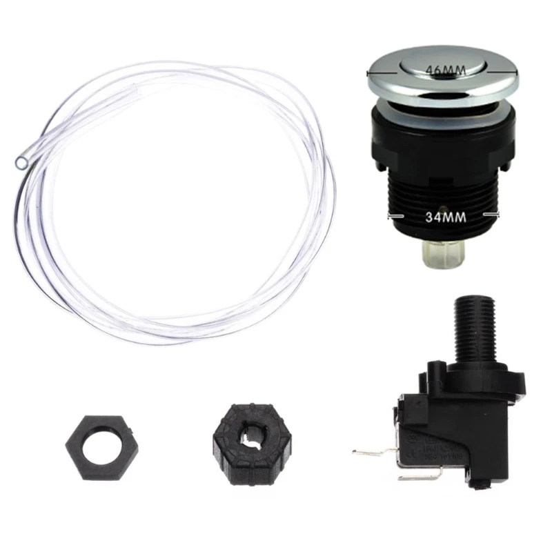 20CC 125-250V 16A On Off Push Air Button Switch for Bath Spa Jet Tub Disposal Tubing Pneumatic Air Pressure Switch Knob Kit
20CC 125-250V 16A On Off Push Air Button Switch for Bath Spa Jet Tub Disposal Tubing Pneumatic Air Pressure Switch Knob Kit