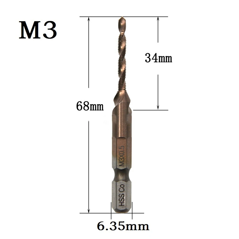 Metalworking Tap Drill Bit Hex Shank M5x0.8 M6x1 M8x1.25 Machine Compound Tap Tap Drill Bit 1PC M3-M10 HSS M35 More Durable
Metalworking Tap Drill Bit Hex Shank M5x0.8 M6x1 M8x1.25 Machine Compound Tap Tap Drill Bit 1PC M3-M10 HSS M35 More Durable