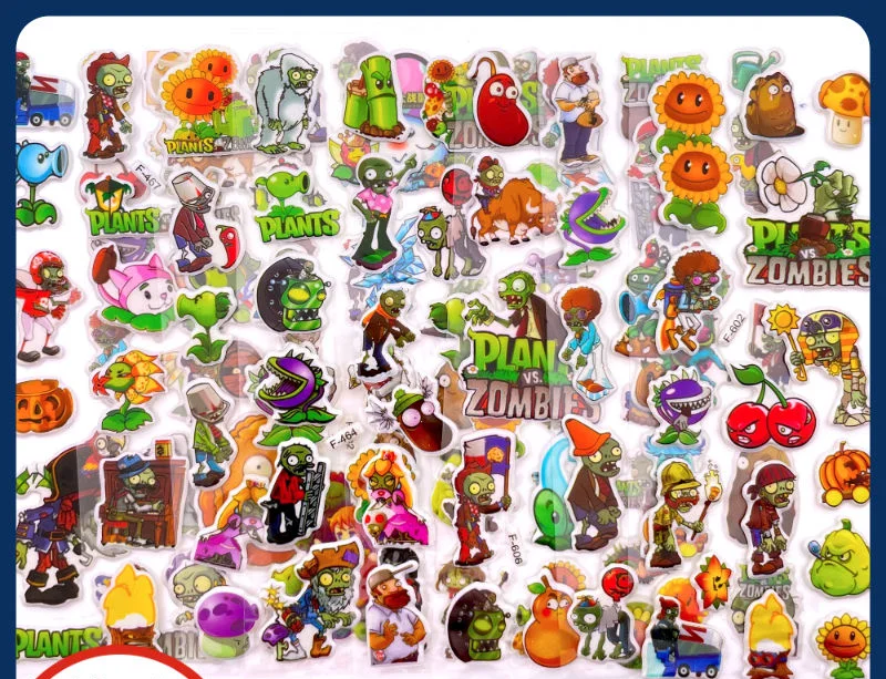 

Plants Vs. Zombies Sticker Stickers Children Three-dimensional Bubble Stickers Kindergarten Reward Sticker Sticker Sticker