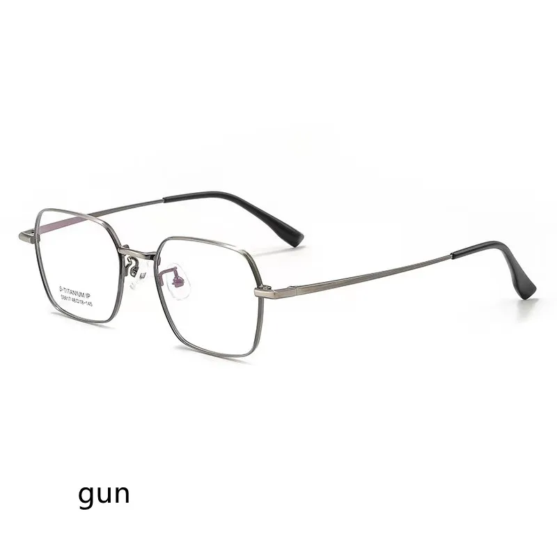 

Модные полигональные очки 48 мм, ультратонкие очки из титанового сплава в стиле ретро, оправа для рецептурных очков для мужчин и женщин, s8817