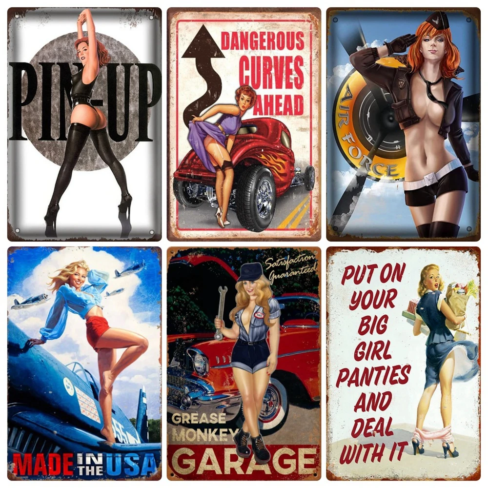 Vintage Pinup Girl Tin Sign, Metal Wall Decor, Sexy Ladys, Retro Metal Plaque,bar, Man Cave, Garage, Painting Home Decor, WY272
Vintage Pinup Girl Tin Sign, Metal Wall Decor, Sexy Ladys, Retro Metal Plaque,bar, Man Cave, Garage, Painting Home Decor, WY272