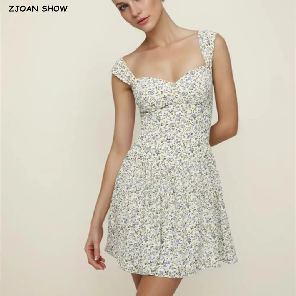 2024 Retro French Style Beige With Blue Flower Print Mini Tank Dress Women V neck Hem A-lined Sleeveless Robe Femme Vestido
2024 Retro French Style Beige With Blue Flower Print Mini Tank Dress Women V neck Hem A-lined Sleeveless Robe Femme Vestido