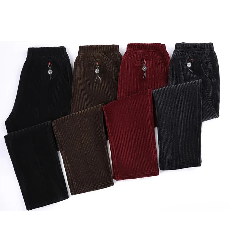 2023 Middle Aged Women Corduroy Pants Autumn Winter Elastic High Waist Large Size Straight Pants Loose Thick Mother Trousers 8XL
2023 Middle Aged Women Corduroy Pants Autumn Winter Elastic High Waist Large Size Straight Pants Loose Thick Mother Trousers 8XL