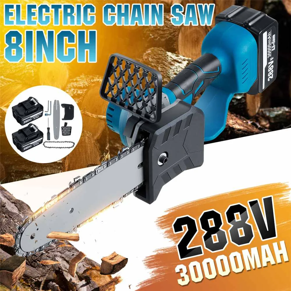 8inch 288V Electric Chainsaw Bracket With 2pcs Battery Cordless Rechargeable Pruning Saw Garden Tree Logging Trimming Saw Tools
8inch 288V Electric Chainsaw Bracket With 2pcs Battery Cordless Rechargeable Pruning Saw Garden Tree Logging Trimming Saw Tools