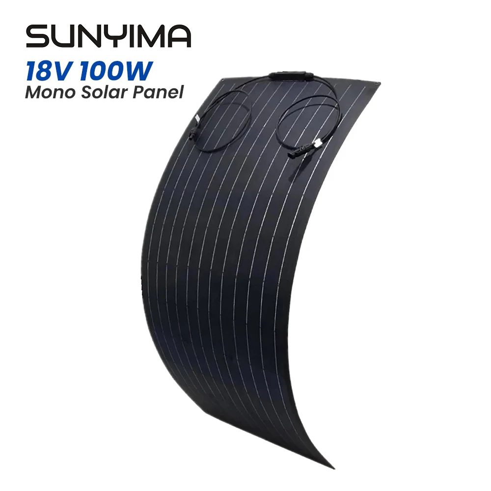 

SUNYIMA 100W 200W 300W 400W Solar Panel Flexible 18V Monocrystalline Roof RV MC4 ETFE IP67 Solar Cell Photovoltaic Systems