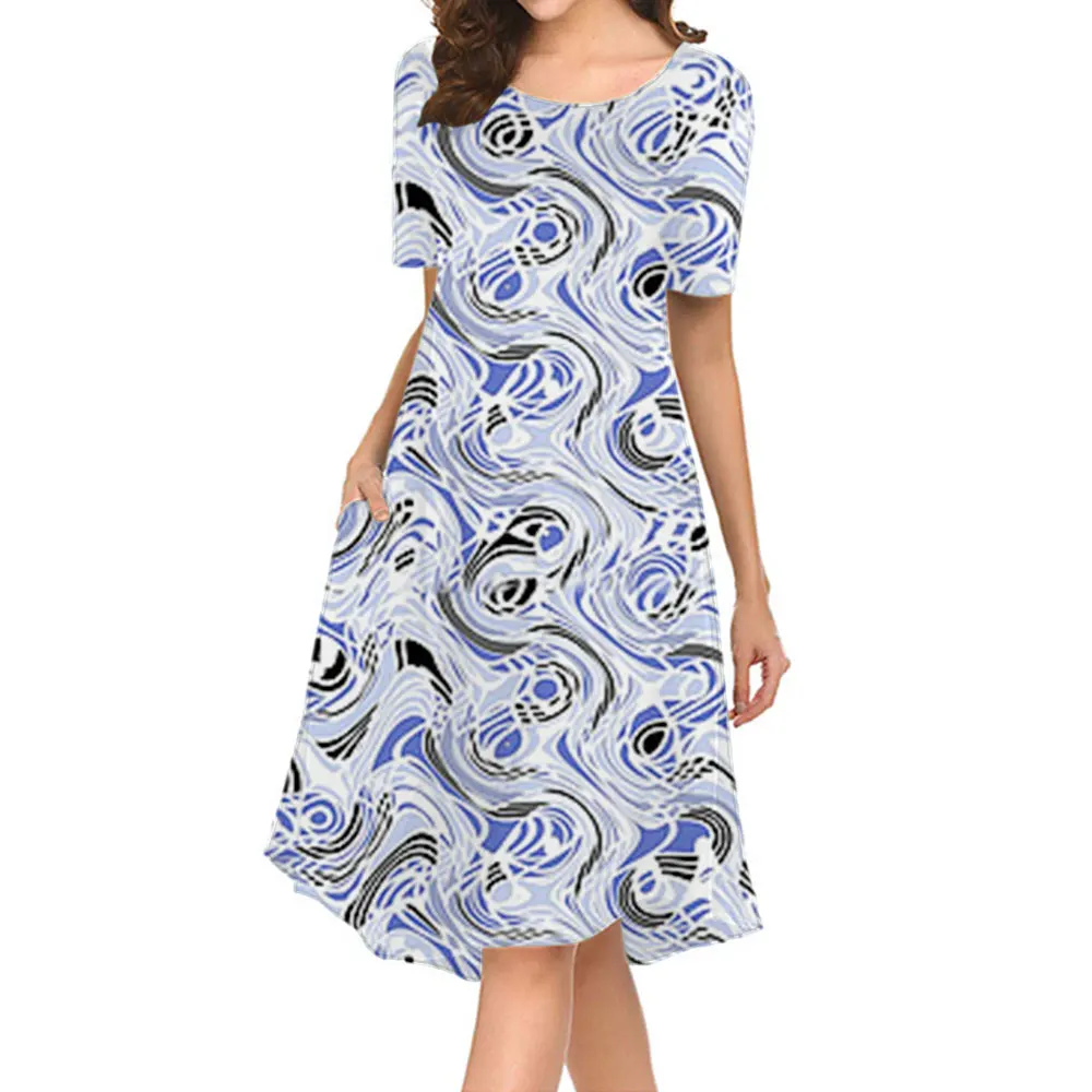 2024 Spring New Daily Trend Fashion Elegant Intellectual Printed Round Neck Short Sleeve Dress Loose Comfortable Slim S-5XL 
2024 Spring New Daily Trend Fashion Elegant Intellectual Printed Round Neck Short Sleeve Dress Loose Comfortable Slim S-5XL