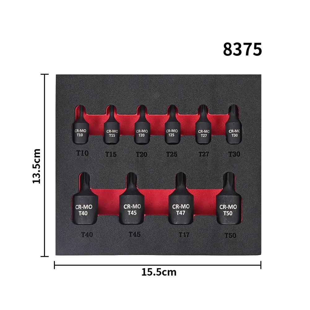 10pcs Torx Bit Socket 3/8 Inch 38mm T10 T15 T20 T25 T27 T30 T40 T45 T47 T50 Chrome Vanadium Steel For Factory Home Repair Work
10pcs Torx Bit Socket 3/8 Inch 38mm T10 T15 T20 T25 T27 T30 T40 T45 T47 T50 Chrome Vanadium Steel For Factory Home Repair Work