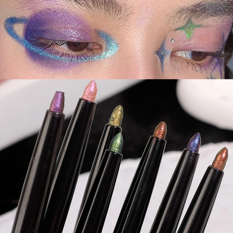 

Waterproof Metallic Eyeliner Pencil Lasting Diamond Glitter Chrome Lying Silkworm Eye Shadow Pearlescent Green Purple Eye Makeup