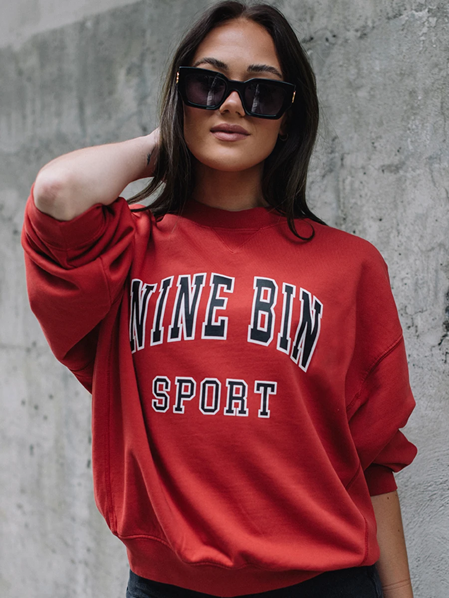 Fashion Red Loose Letter Print Pullover Tops Female Autumn Cotton O-neck Casual Hoodies Clothes Streetwear Chic Sweatshirt Women
Fashion Red Loose Letter Print Pullover Tops Female Autumn Cotton O-neck Casual Hoodies Clothes Streetwear Chic Sweatshirt Women
