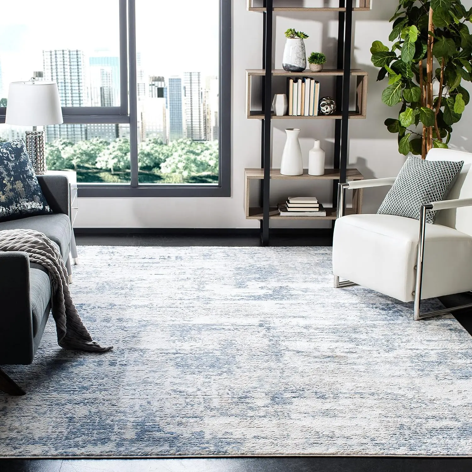 Area Rug - 8' x 10', Ivory & Blue, Modern Abstract Design, Non-Shedding & Easy Care, Ideal for High Traffic Areas in Living Room
Area Rug - 8' x 10', Ivory & Blue, Modern Abstract Design, Non-Shedding & Easy Care, Ideal for High Traffic Areas in Living Room