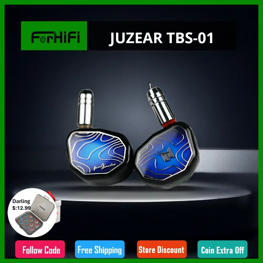 

JUZEAR TBS-01 Monitor IEM 1Planar + 4BA Hybrid Drive HiFi Earphone Hi-Res In Ear Earbud With 0.78 2Pin Plug Silver Plated Cable