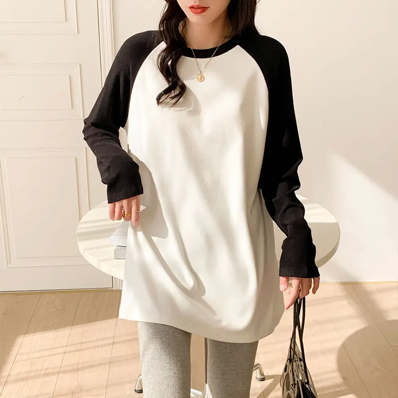 spring autumn 100% Cotton Oversized T-shirts for Women Clothing Fashion O-neck Color stitching y2kTop Female Long Sleeve T shirt
spring autumn 100% Cotton Oversized T-shirts for Women Clothing Fashion O-neck Color stitching y2kTop Female Long Sleeve T shirt