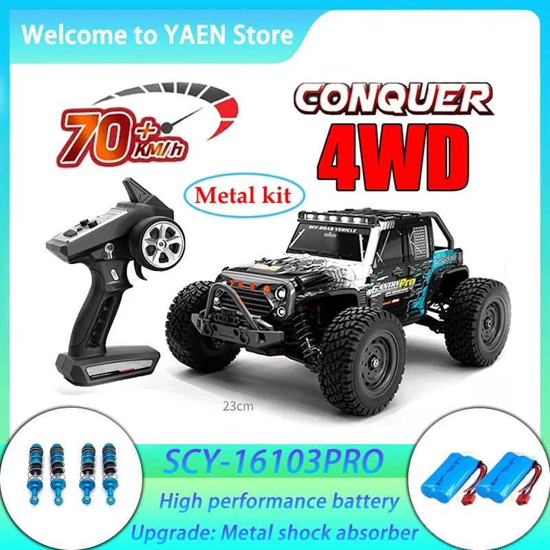 

Rc Cars 16103Pro 50km/h Or 75km/h With LED 1/16 Brushless Moter 4WD Off Road 4x4 High Speed Drift Monster Truck Kids Toys Gift