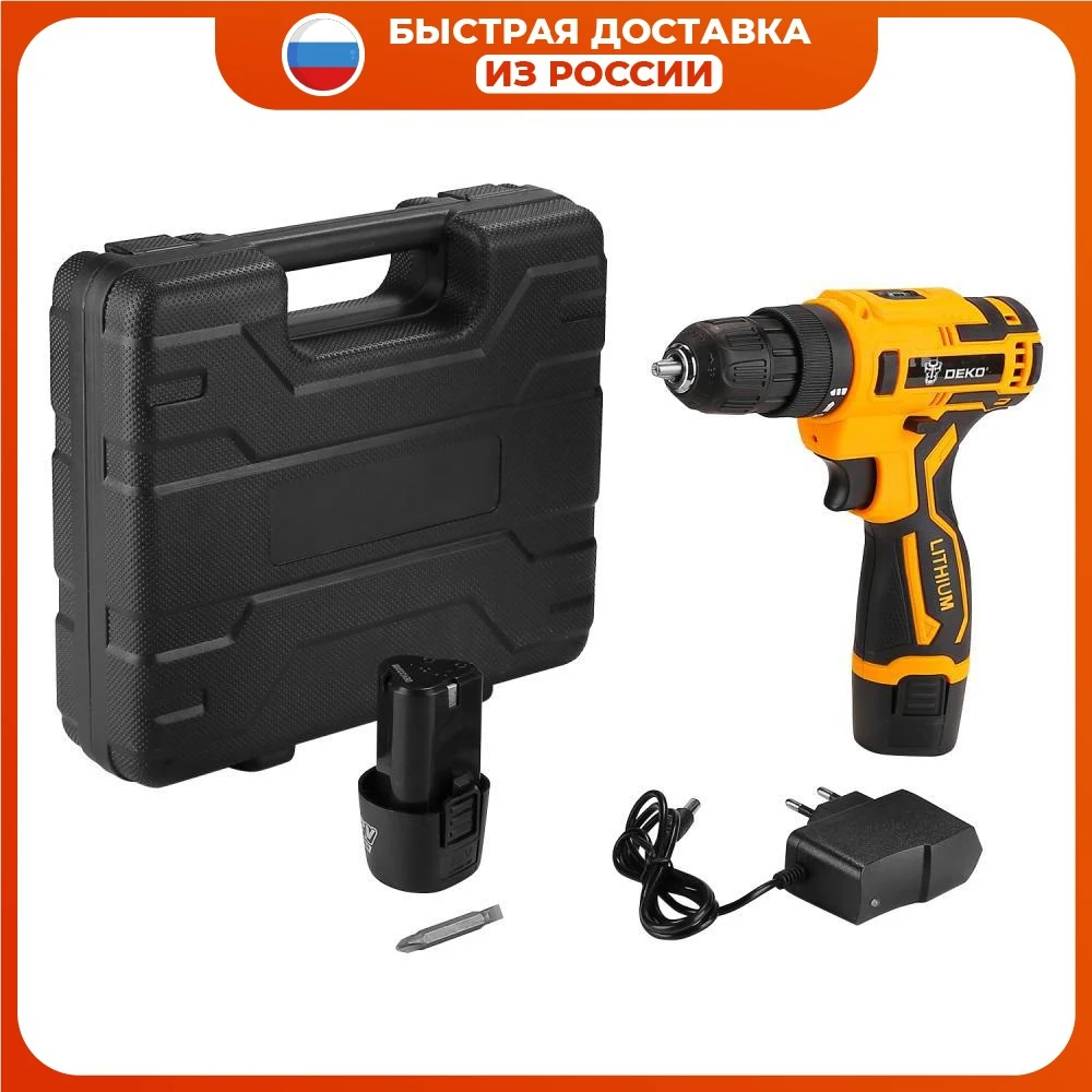 Cordless drill Deko zkcd80fu-li set 3 in case the 20нм 2 х2.0ач C/Y 063-4128 electric screwdriver Power Tools Handheld Lithium Battery Charging