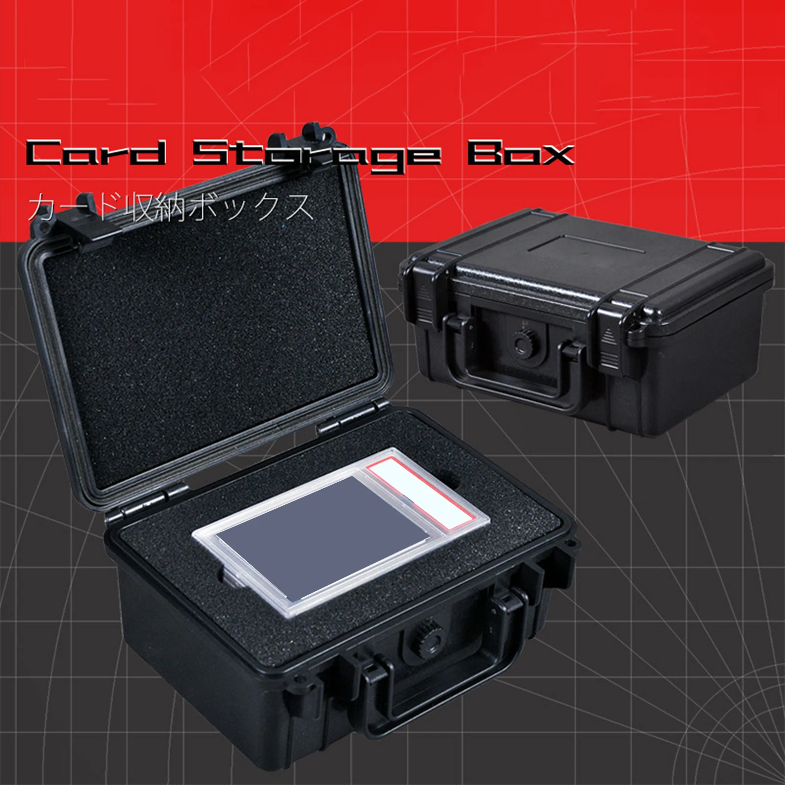 

Trading Card Case Portable Rainproof Multipurpose Suitcase Hard Shell Trading Card Box for Album Collectible Cards Sports Cards