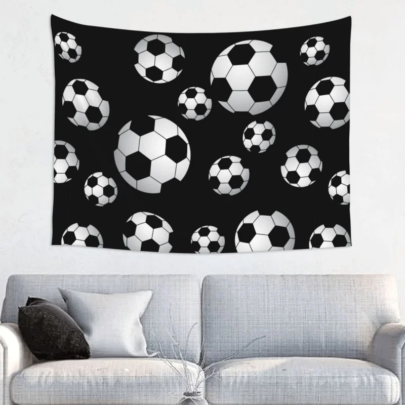 

Soccer Pattern Tapestry Wall Hanging Print Polyester Tapestry Football Balls Sports Boho Blanket Room Decor Tapiz