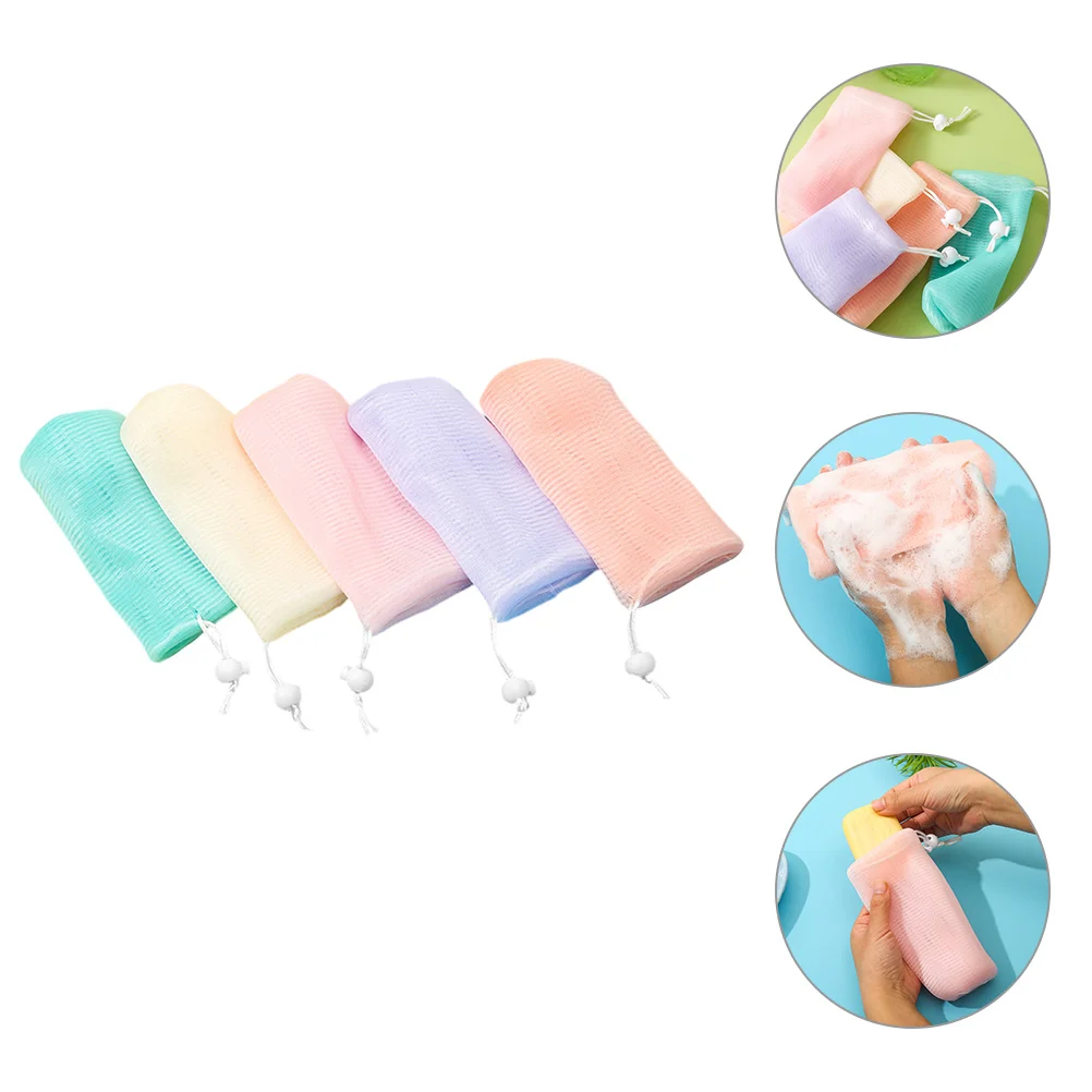 

5pcs Soap Bags Mesh Soap Pouches Colored Mesh Soap Bags Exfoliating Mesh Soap Holders