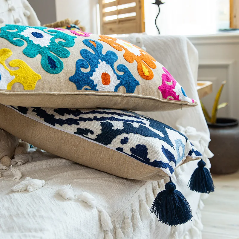 Ethnic Sofa Cushion Cover Decorative Pillows Covers Flower Embroidered Boho Long Cushions 60*30 for Bedroom Sofa Lumbar Pillows
Ethnic Sofa Cushion Cover Decorative Pillows Covers Flower Embroidered Boho Long Cushions 60*30 for Bedroom Sofa Lumbar Pillows