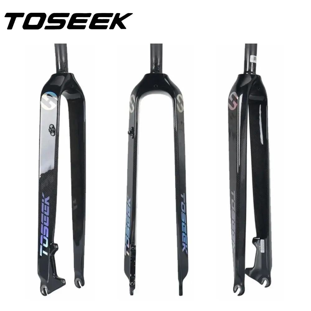 

TOSEEK Carbon Fiber Fork MTB Fork Mountain Bicycle Parts Fit for Wheel 26, 27.5, 29 Inch QR 100x9mm Disc Brake 160mm