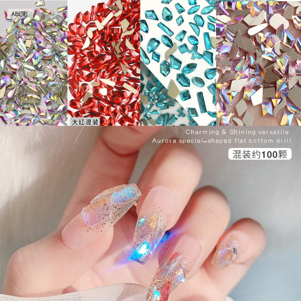 100pcs Mixed Crystal AB Nail Art Rhinestones Flatback Shiny Glass Nail Stones Gems For 3D Nails DIY Manicure Decorations
100pcs Mixed Crystal AB Nail Art Rhinestones Flatback Shiny Glass Nail Stones Gems For 3D Nails DIY Manicure Decorations