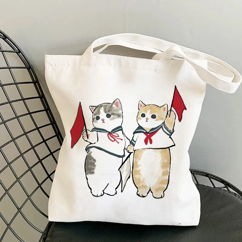 Kawaii Cat Canvas Shoulder Bag - Cute Animal Tote for Girls 14 S4f40d1a534c3445c8963f267c4a8b50bL