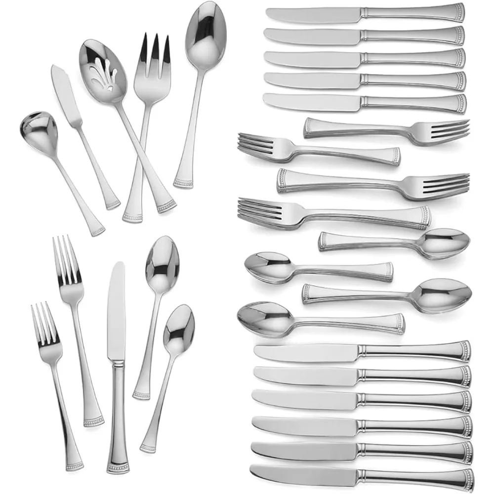 

Stainless Steel Cutlery Portola 65-Piece Flatware Set Spoons and Forks Set Tableware Spoon Dinnerware Kitchen Dining Bar